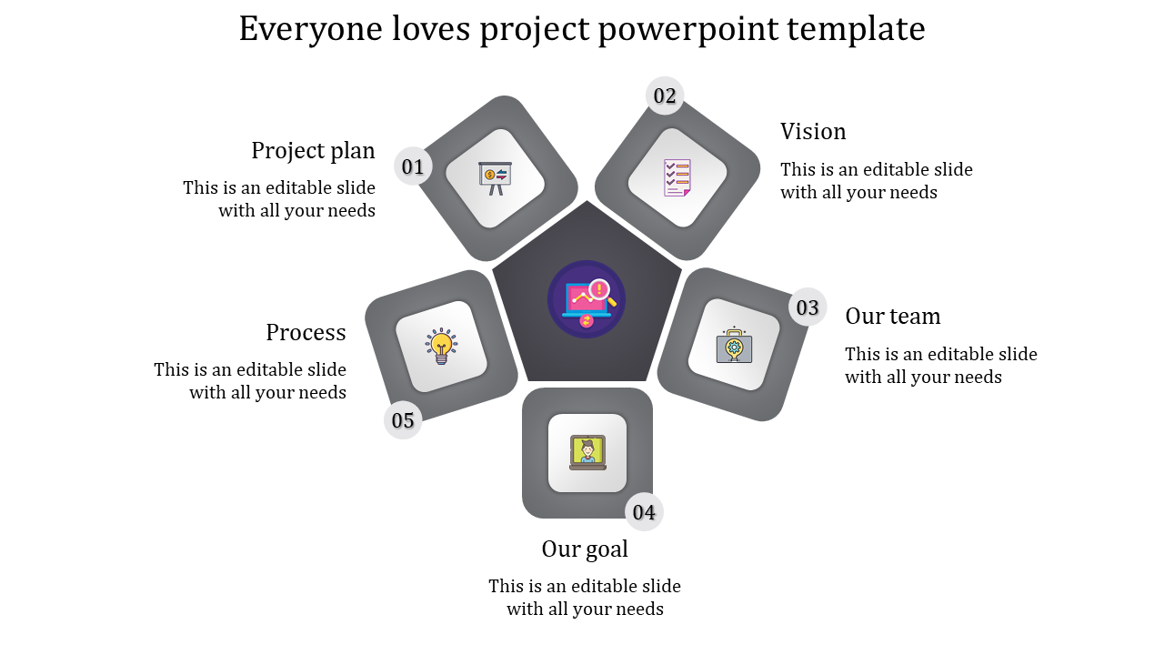 project presentation template-Everyone loves project powerpoint template-grey